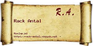 Rack Antal névjegykártya